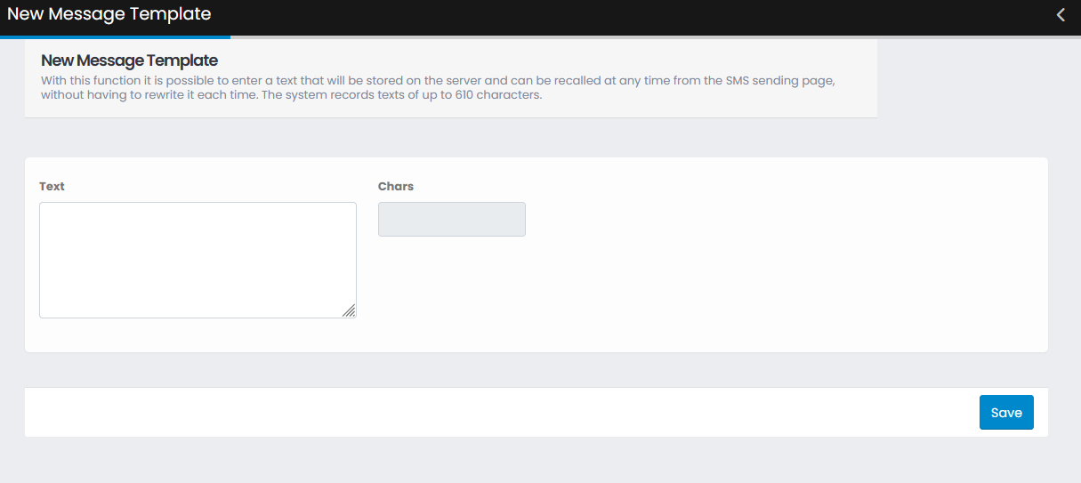 New SMS Template