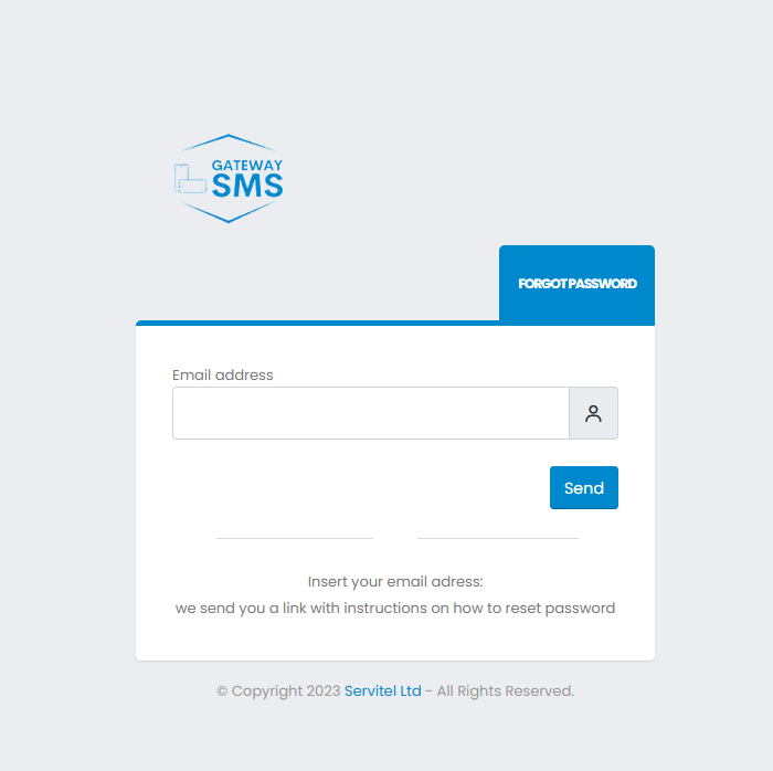 Invio SMS password reminder