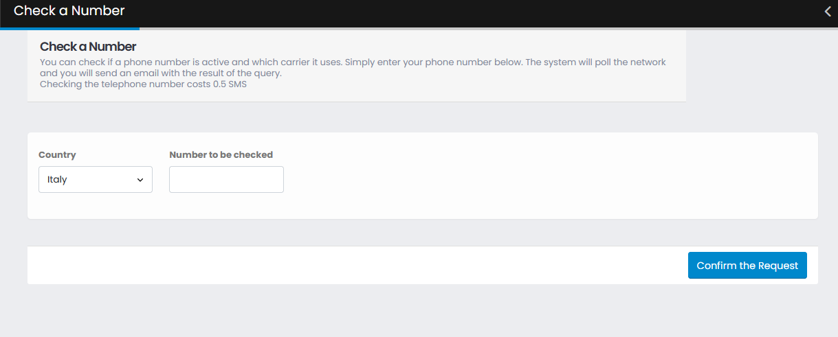 Check single SMS number